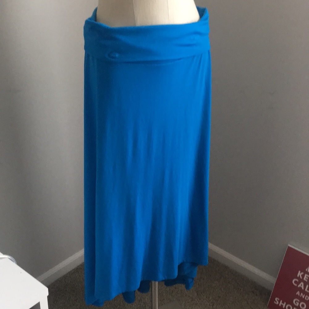 High low blue skirt